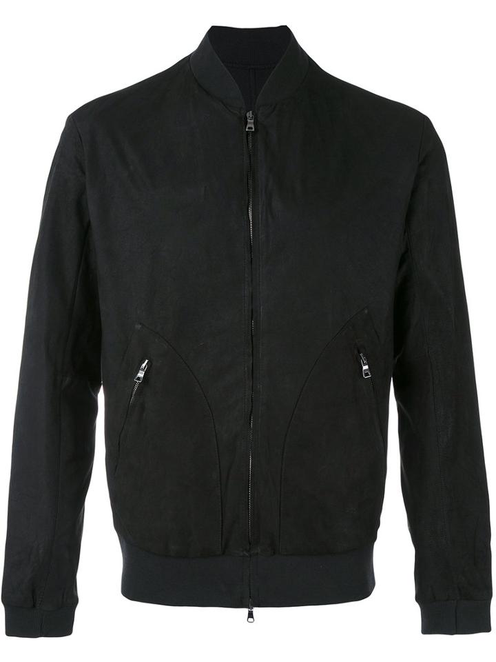 Transit - Bomber Jacket - Men - Lamb Skin - Xl, Black, Lamb Skin