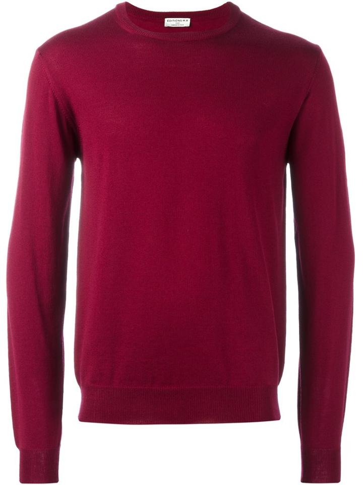 Éditions M.r Crew Neck Pullover, Men's, Size: Small, Red, Merino