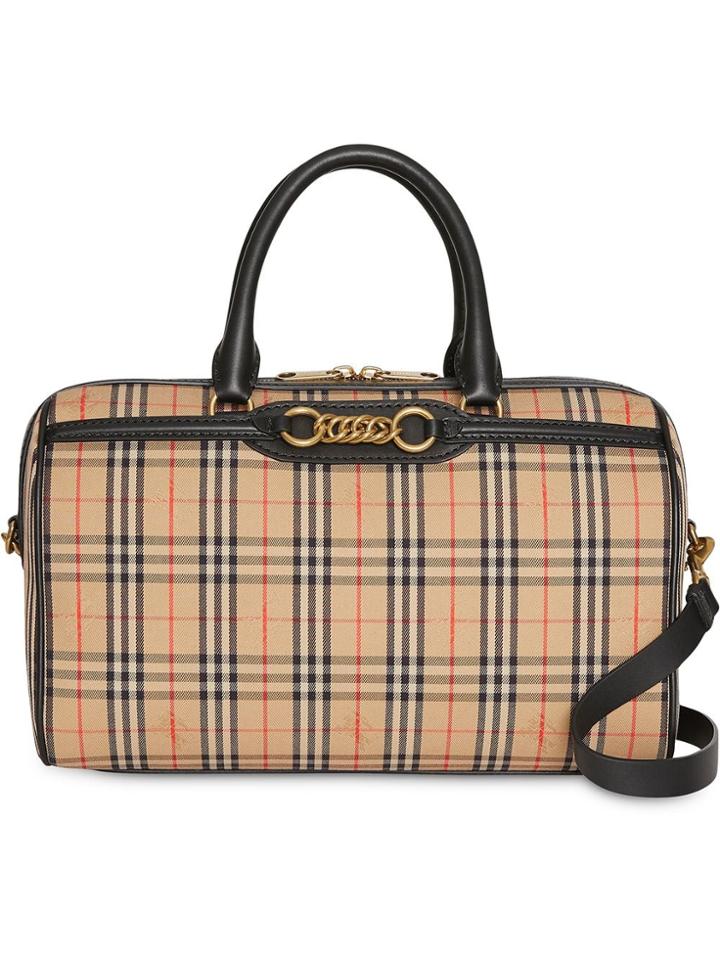 Burberry The Medium 1983 Check Link Bowling Bag - Neutrals