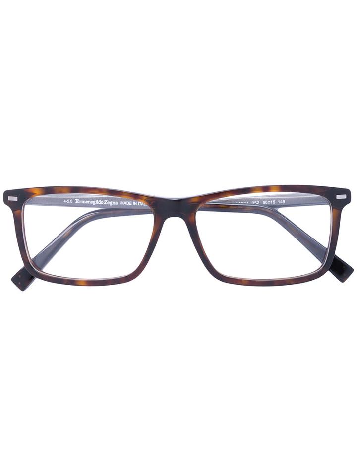 Ermenegildo Zegna - Square-frame Optical Glasses - Men - Acetate/metal - 56, Black, Acetate/metal