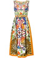 Dolce & Gabbana Printed Flared Dress - Multicolour