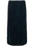 Retrofete Straight Sequinned Skirt - Blue