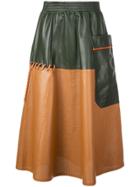 Mira Mikati Contrast Textured Skirt - Brown