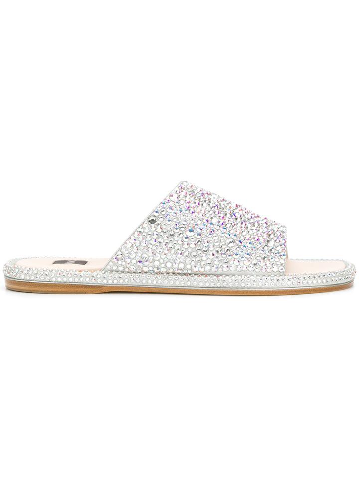 Rodo Crystal Embellished Sandals - Metallic