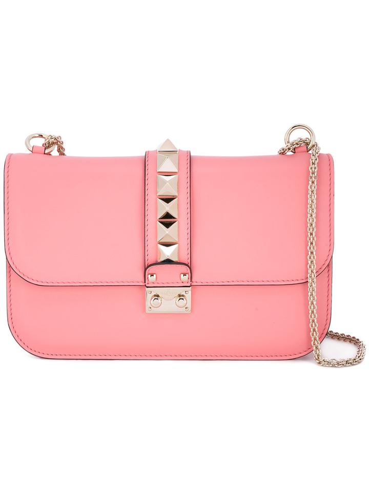 Valentino - Valentino Garavani Glam Lock Shoulder Bag - Women - Leather - One Size, Pink/purple, Leather