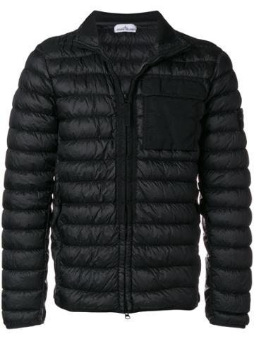 Stone Island Zipped Up Down Jacket - Black