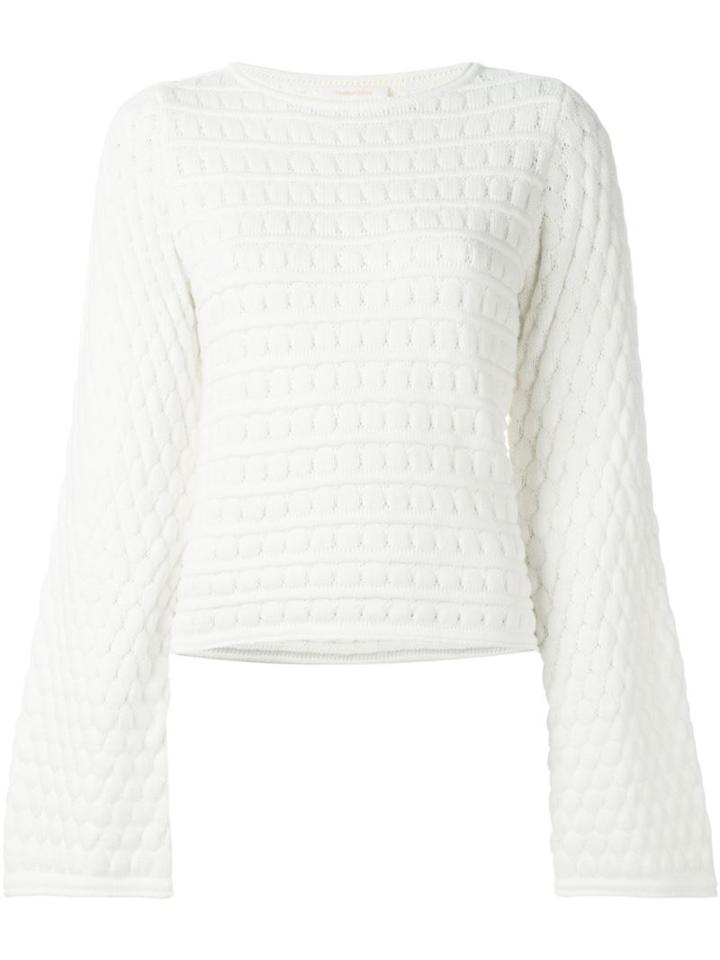 See By Chloé Circle Knit Jumper, Women's, Size: Large, White, Cotton