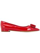 Salvatore Ferragamo Vara Bow Ballerina Shoes - Red