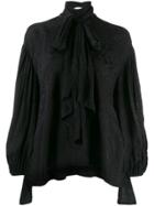 Chloé Asymmetric Bow Tie Blouse - Black