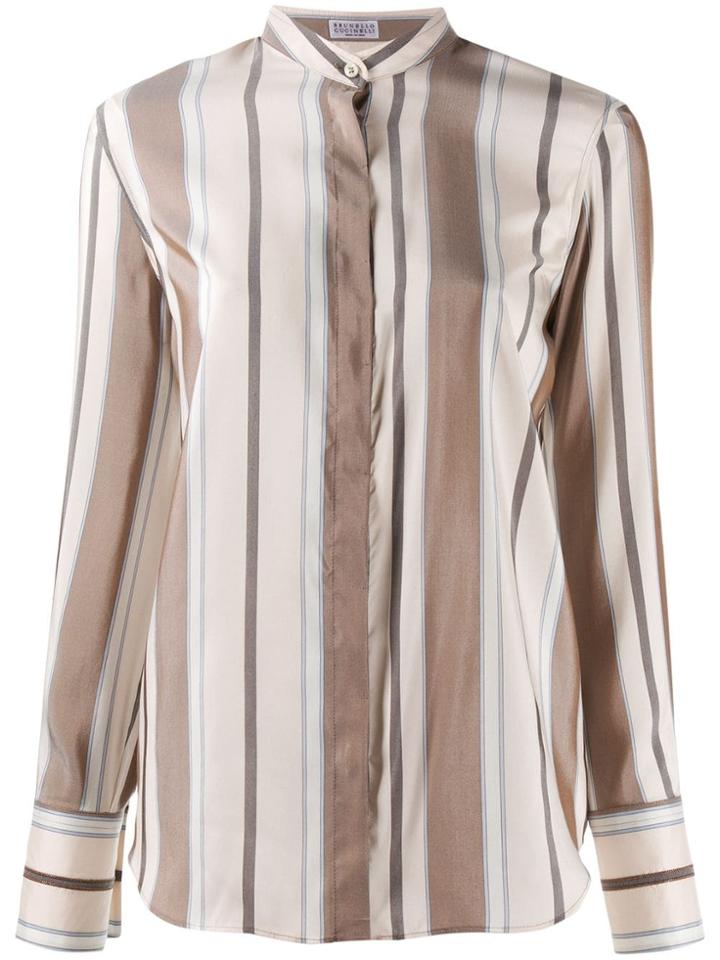 Brunello Cucinelli Striped Blouse - Neutrals