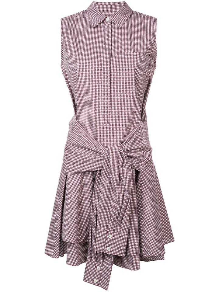 Derek Lam 10 Crosby Sleeveless Tie-waist Shirtdress - Red