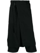 Yohji Yamamoto Embroidered Wrap Pants - Black
