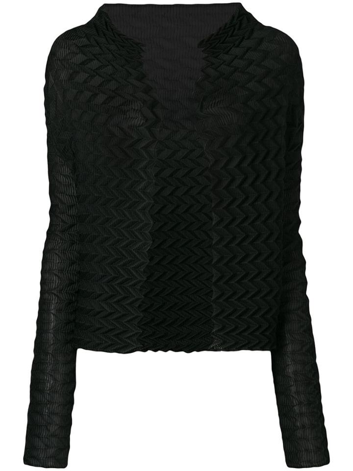 Issey Miyake Plissé Cardigan - Black