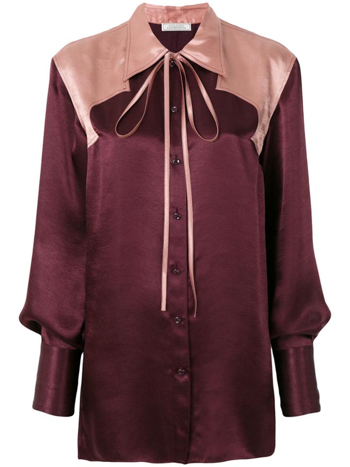 Nina Ricci Colour-block Oversized Shirt - Red