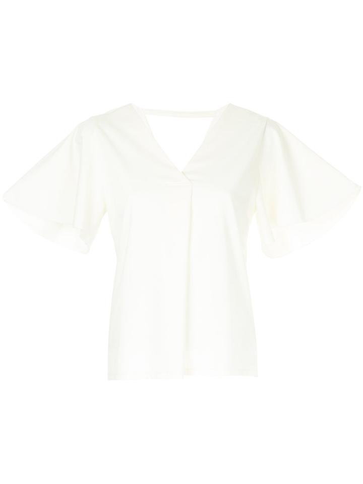 Loveless Short-sleeve Shift Blouse - White