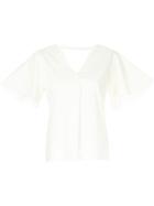 Loveless Short-sleeve Shift Blouse - White