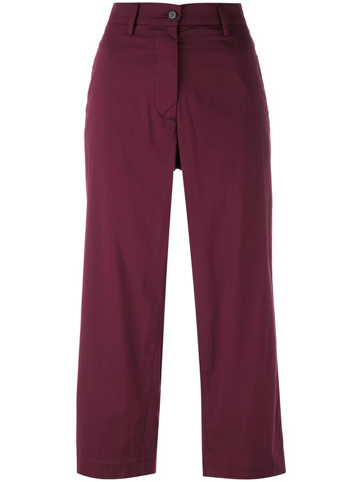 Barena - Cropped Trousers - Women - Cotton/polyamide/spandex/elastane - 42, Red, Cotton/polyamide/spandex/elastane