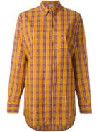 No21 Embellished Check Shirt, Women's, Size: 42, Yellow/orange, Cotton