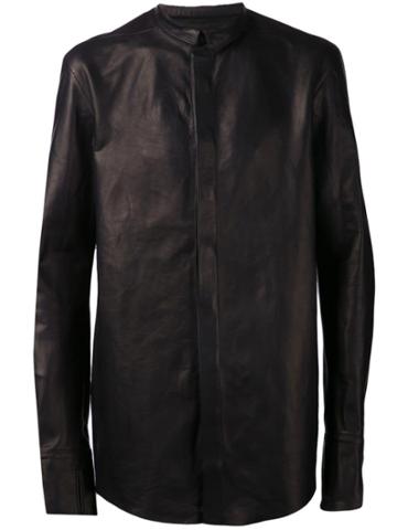 Boris Bidjan Saberi Leather Shirt Jacket - Black
