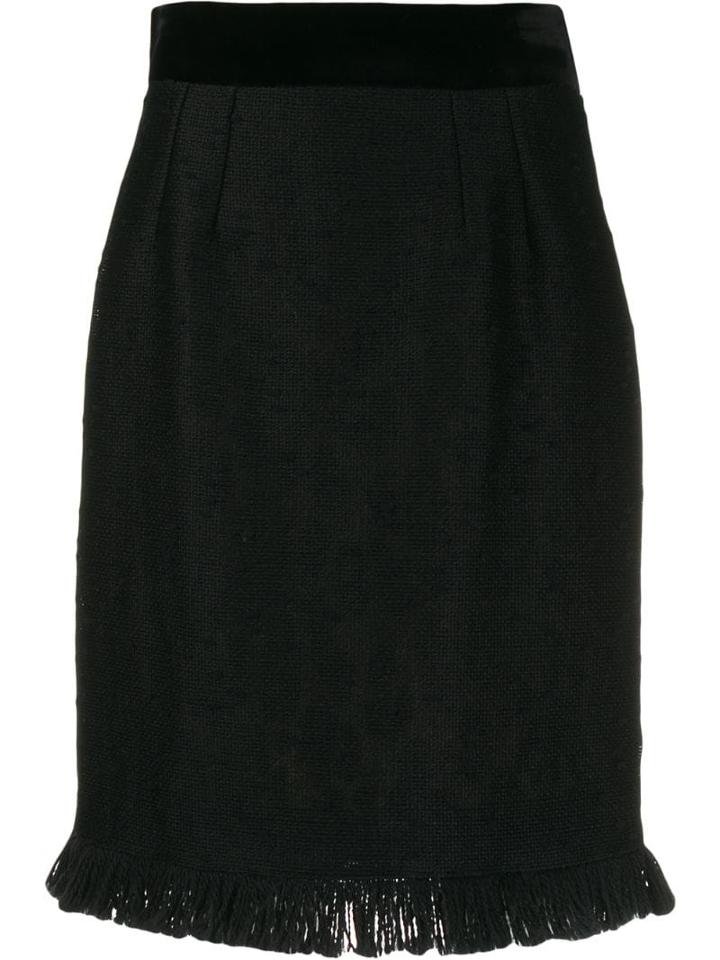 Dolce & Gabbana Frayed Hem Skirt - Black