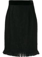 Dolce & Gabbana Frayed Hem Skirt - Black