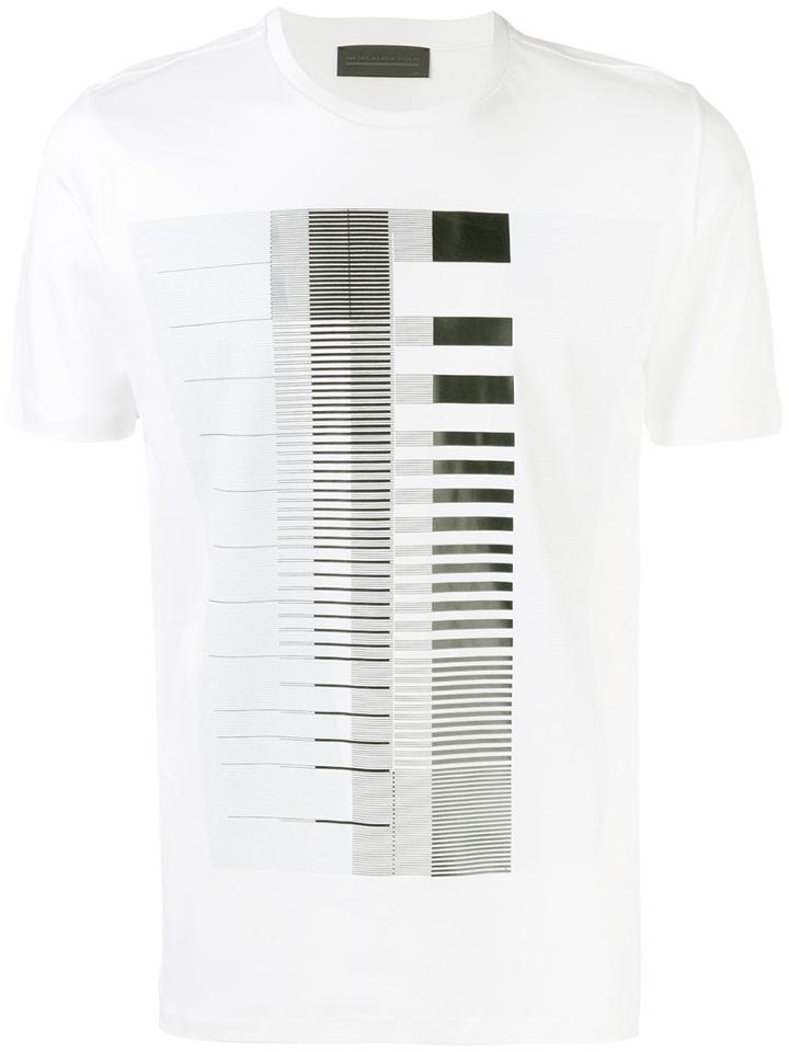 Diesel Black Gold - Striped Print T-shirt - Men - Cotton - L, White, Cotton