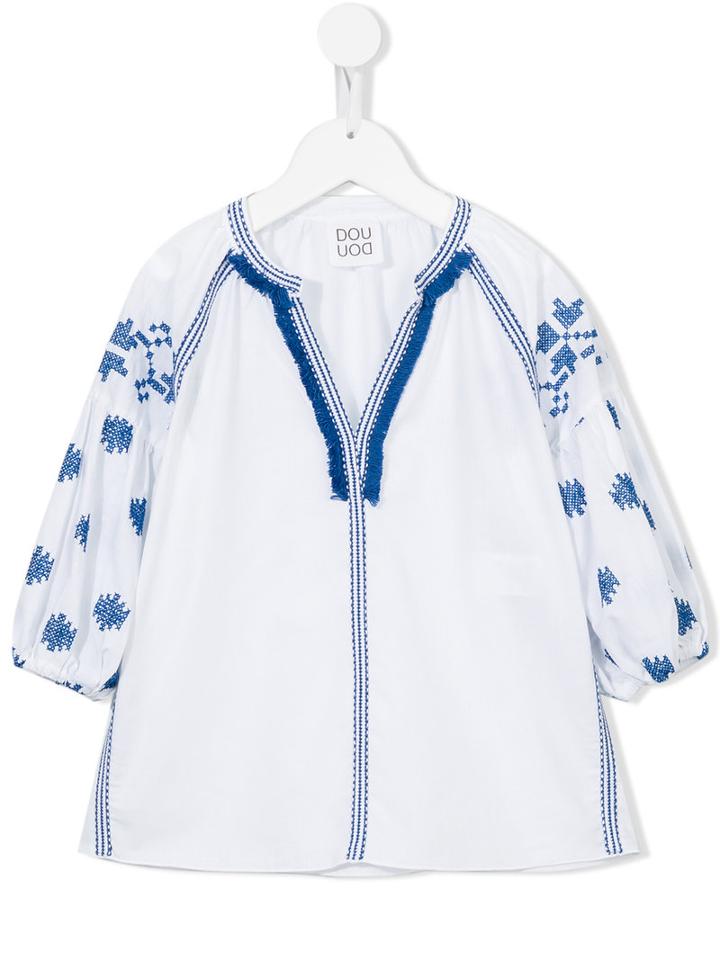 Douuod Kids Embroidered Blouse, Girl's, Size: 12 Yrs, White