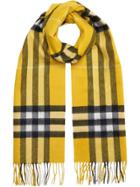 Burberry The Classic Check Cashmere Scarf - Yellow