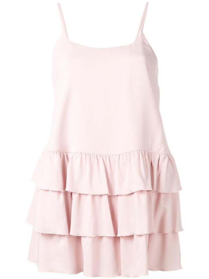 Twin-set Ruffled Hem Tank Top - Pink & Purple