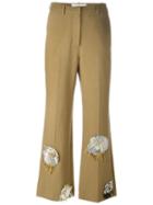 Ports 1961 Embroidered Flowers Cropped Trousers