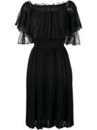 Alexander Mcqueen Off The Shoulder Lace Dress - Black