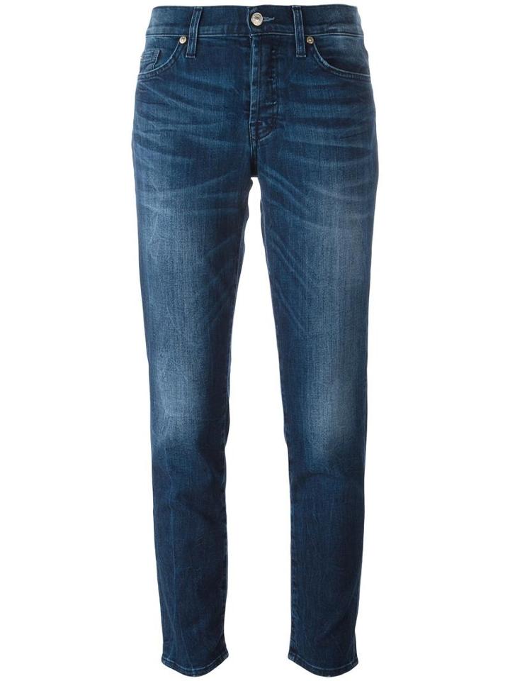 7 For All Mankind Slim Fit Jeans, Women's, Size: 30, Blue, Cotton/polyester/viscose/spandex/elastane