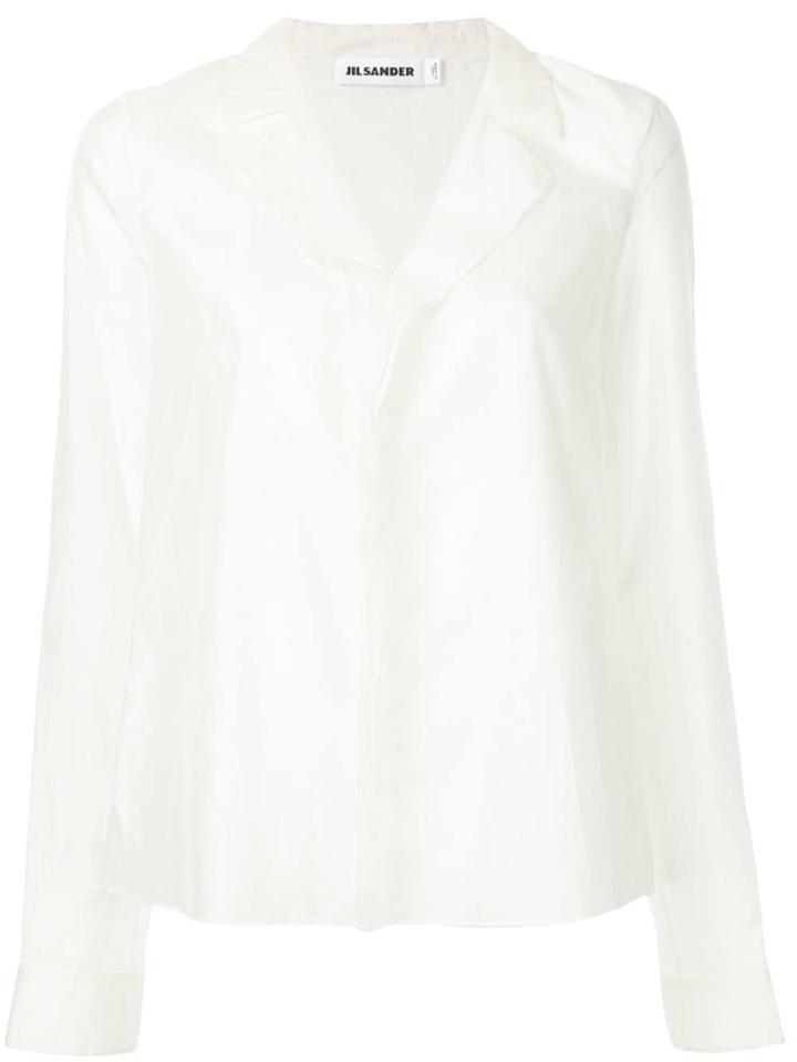 Jil Sander Crinkled Lapel Blouse - White