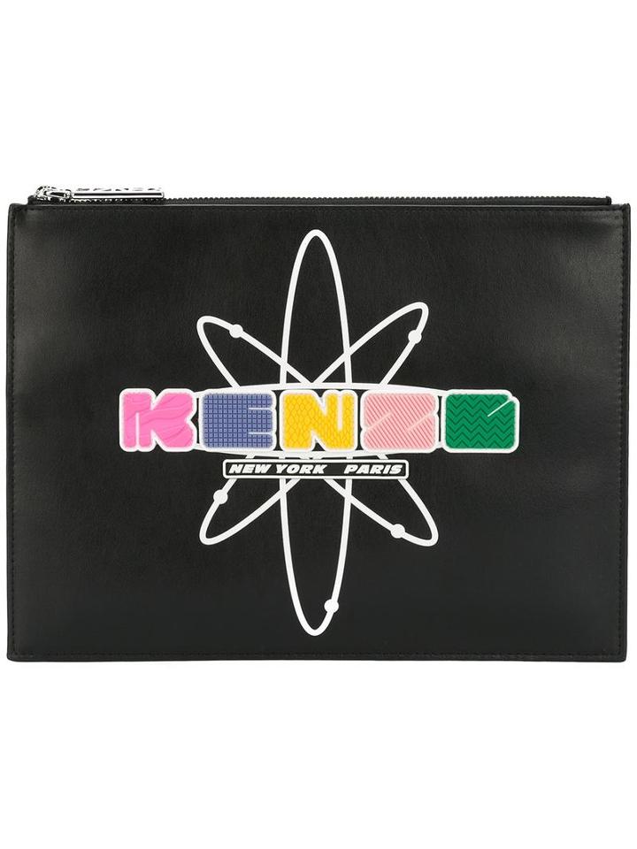 Kenzo Nasa Clutch, Women's, Black, Leather/nylon/cotton/pvc