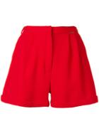 Styland High-waisted Pleated Shorts - Red