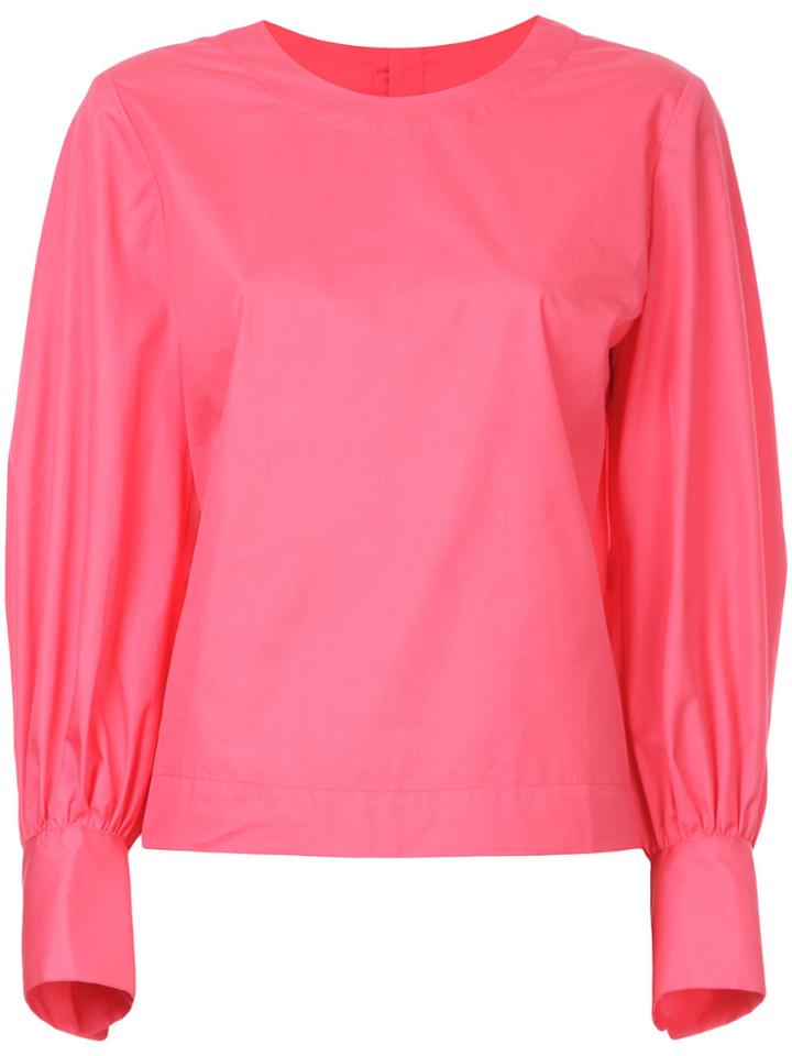 Tomorrowland Back Button Blouse - Pink & Purple