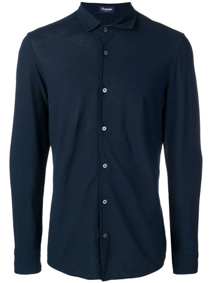 Drumohr Knit Polo Shirt - Blue
