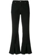 Federica Tosi Frayed Cropped Jeans - Black