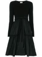 Moncler A-line Bow Tie Midi Dress - Black