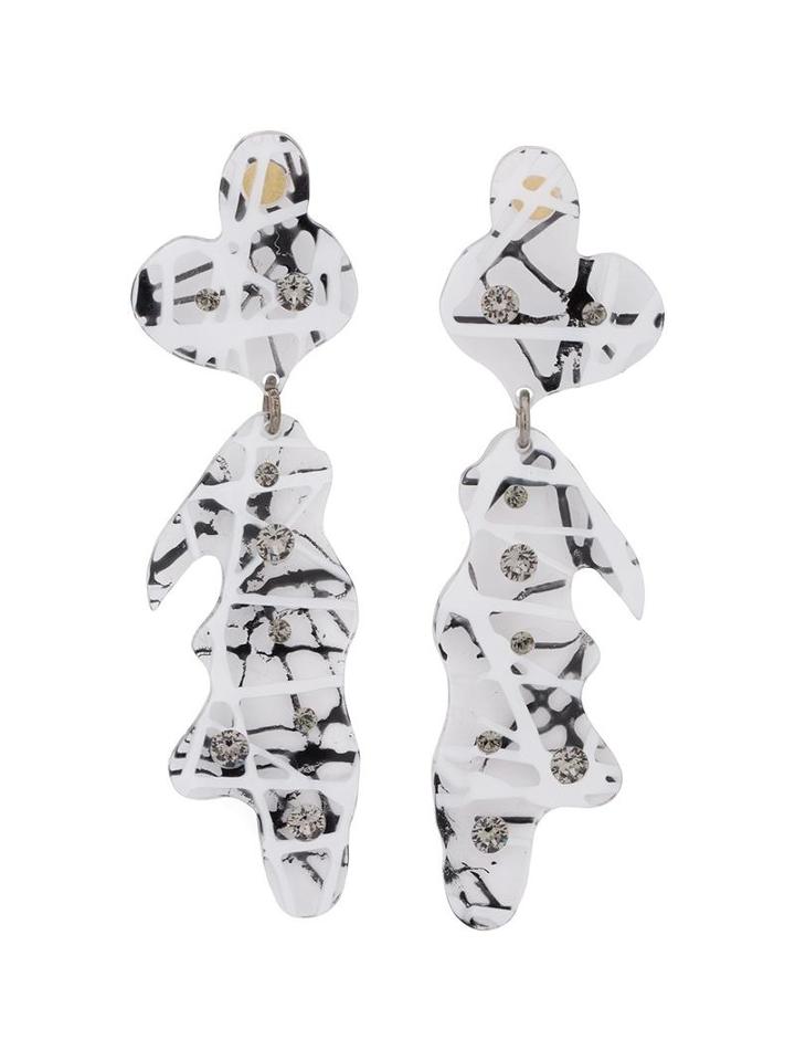 Christopher Kane Hand Laser Cut Earrings, Women's, Black