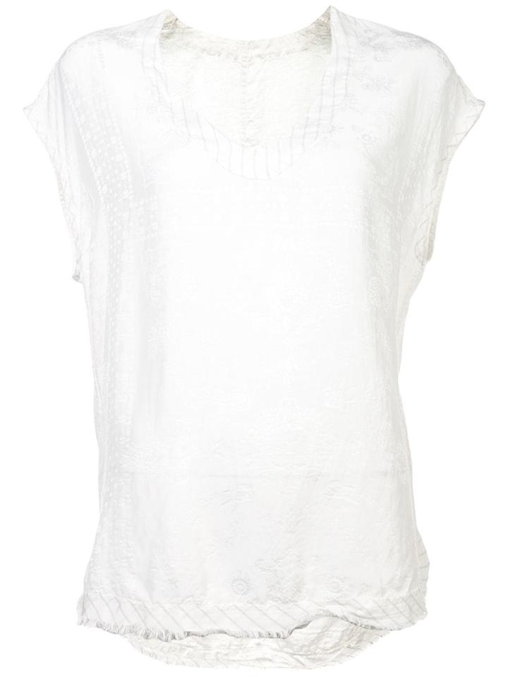 Raquel Allegra Embossed Blouse - White