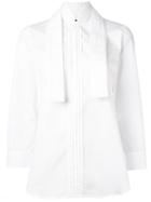 Dsquared2 Criss-cross Collar Pleated Shirt, Women's, Size: 40, White, Cotton