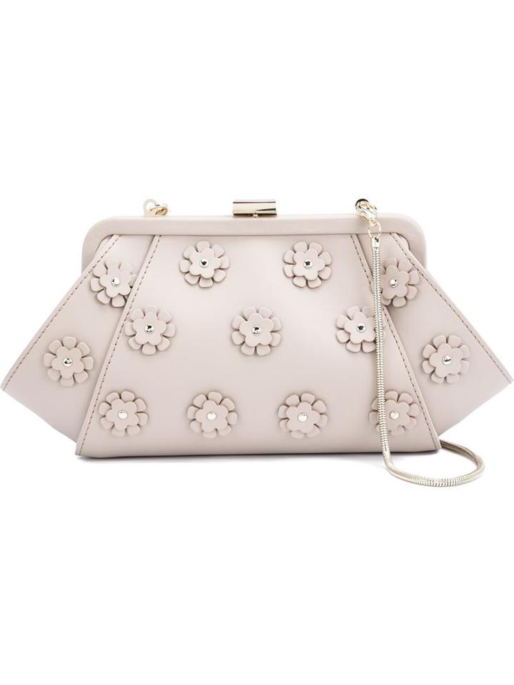 Zac Zac Posen 'posen' Floral Appliqué Clutch, Women's, Nude/neutrals