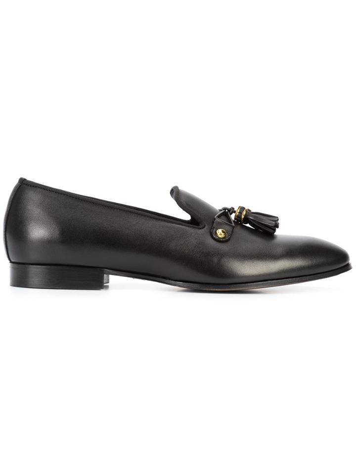 Louis Leeman Tassel Applique Loafers - Black