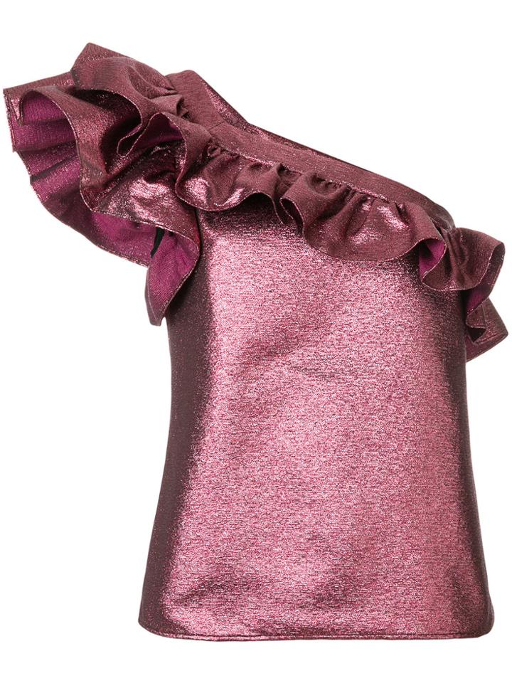 Philosophy Di Lorenzo Serafini Metallic Ruffle Tank - Pink & Purple