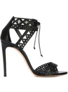 Casadei Laser-cut Sandals, Women's, Size: 36, Black, Leather