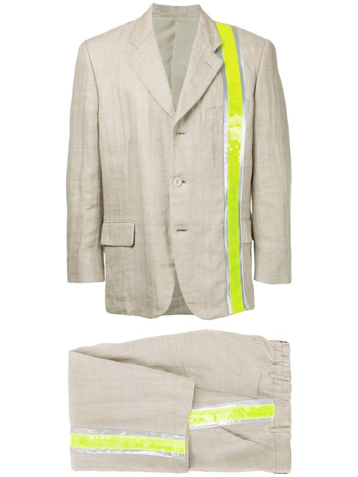 Comme Des Garçons Vintage Reflective Panel Suit - Nude & Neutrals