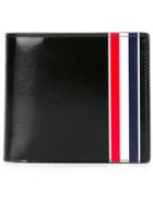 Thom Browne Billfold With Painted Red, White And Blue Stripe - Black