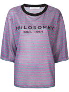 Philosophy Di Lorenzo Serafini Logo Striped Short-sleeve Top - Pink