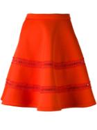 Carven - Flared Scuba Skirt - Women - Polyester/spandex/elastane - L, Yellow/orange, Polyester/spandex/elastane